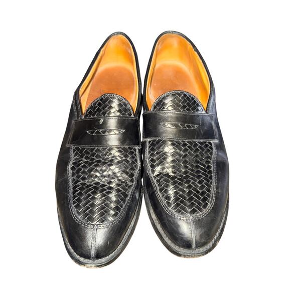 Allen Edmonds Foley Loafers Men\'s Size 10 D Black Leather Dress Shoes Woven main image 5